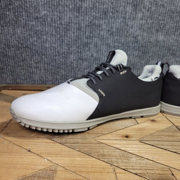 True Linkswear Original 1.2 Mens 15 Golf Shoes White Black Gray Athletic Leather - Picture 5 of 13